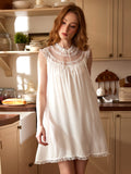 Vintage Lace-Trimmed Sleeveless Nightdress