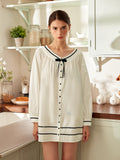 Vintage-Inspired Contrast Trim Nightdress