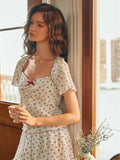 Vintage Cherry Flutter-Sleeve Pajama Set
