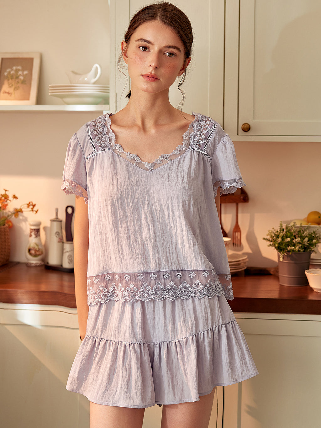 Short Sleeve Pajamas Set For Women