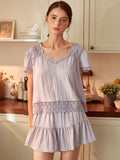 Lace-Trimmed Soft Lounge Set