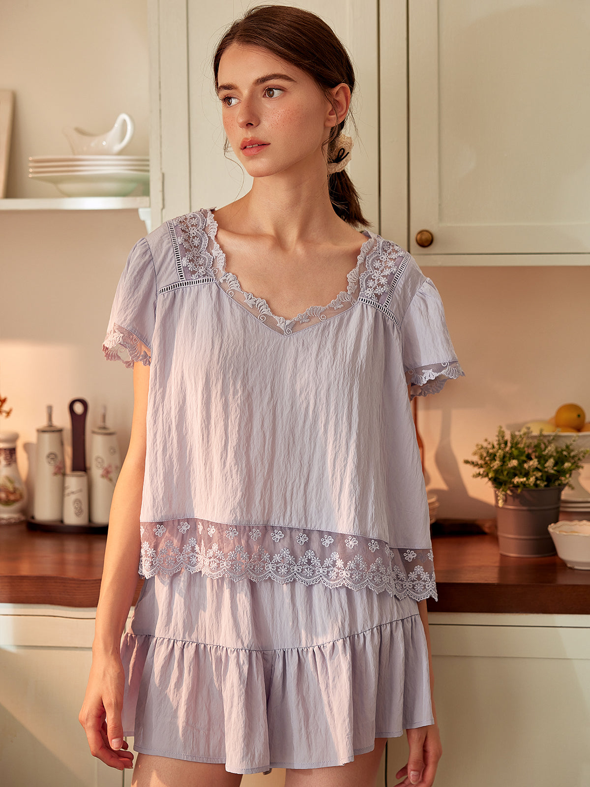 Short Sleeve Pajamas Set For Women