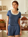 Soft Lace-Trim Lounge Set
