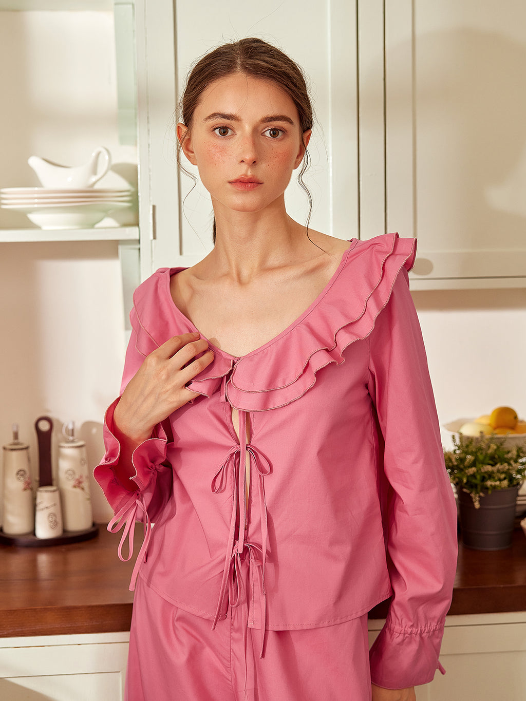 Romantic Rose Ruffle Pajama Set