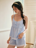 Light Blue Embroidered Pajama Set – Breezy, Soft