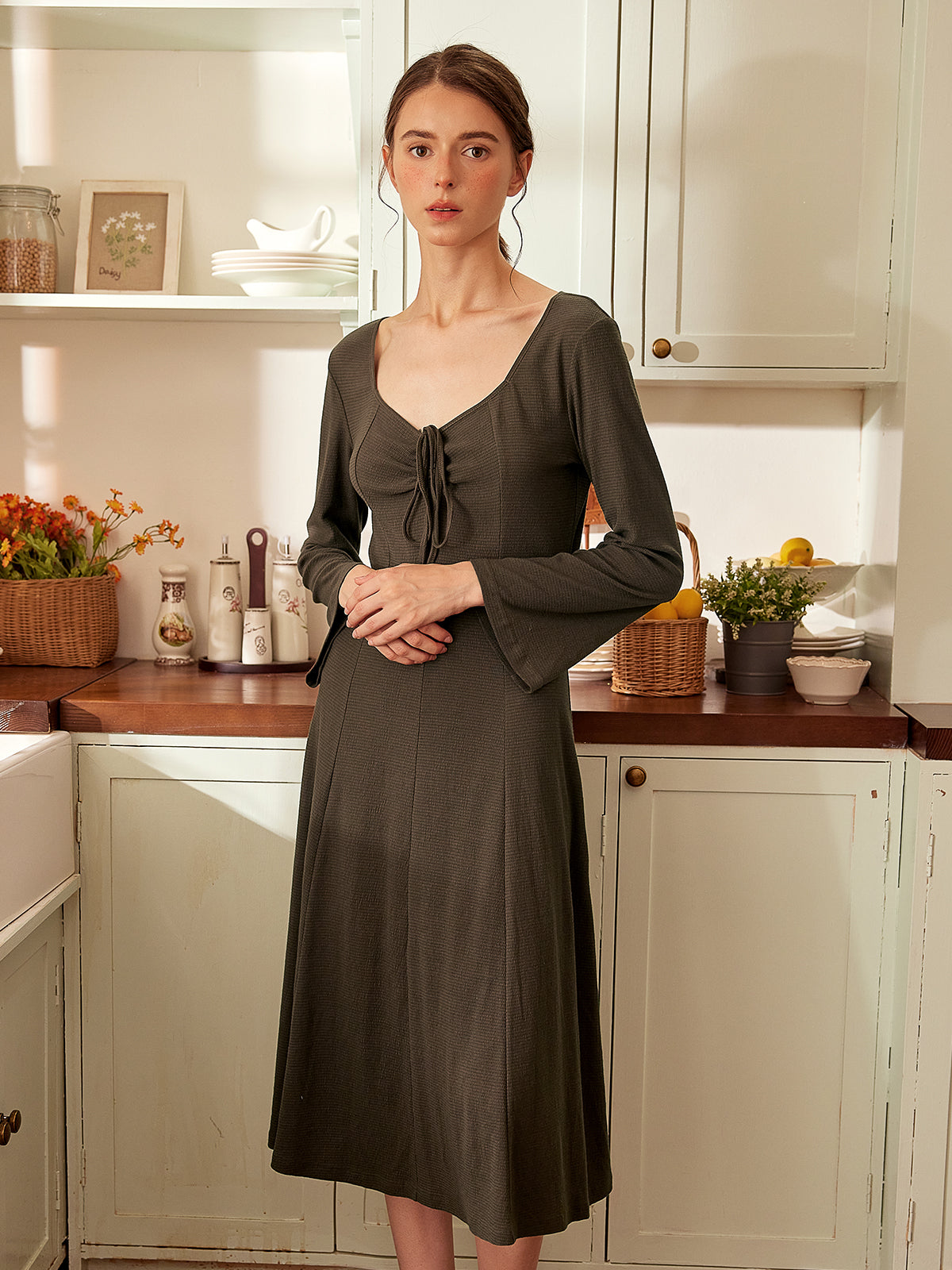 Longsleeve Soft Tie-Neck Nightdress