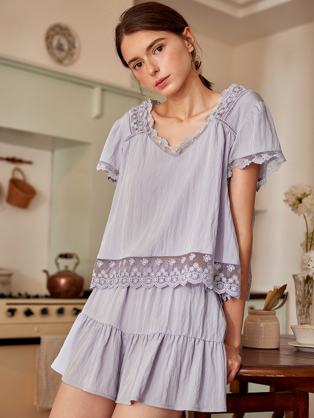 Short Sleeve Pajamas Set For Women