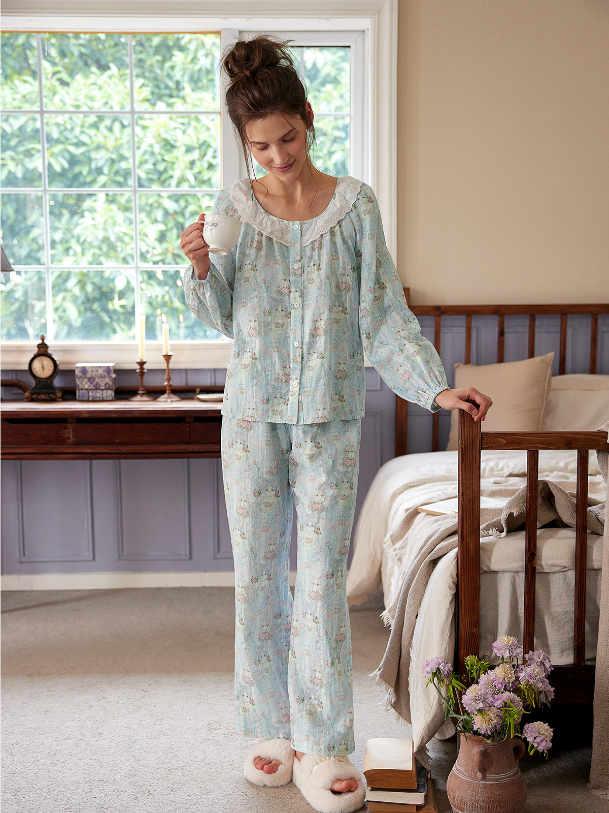 Vintage Floral Cotton Lounge Set