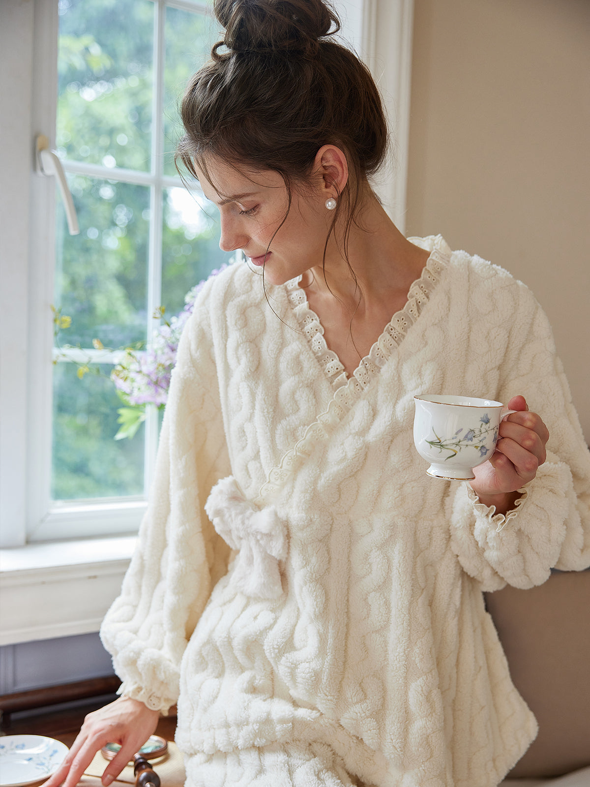 Women’s Plush Cable-Knit Lounge Set