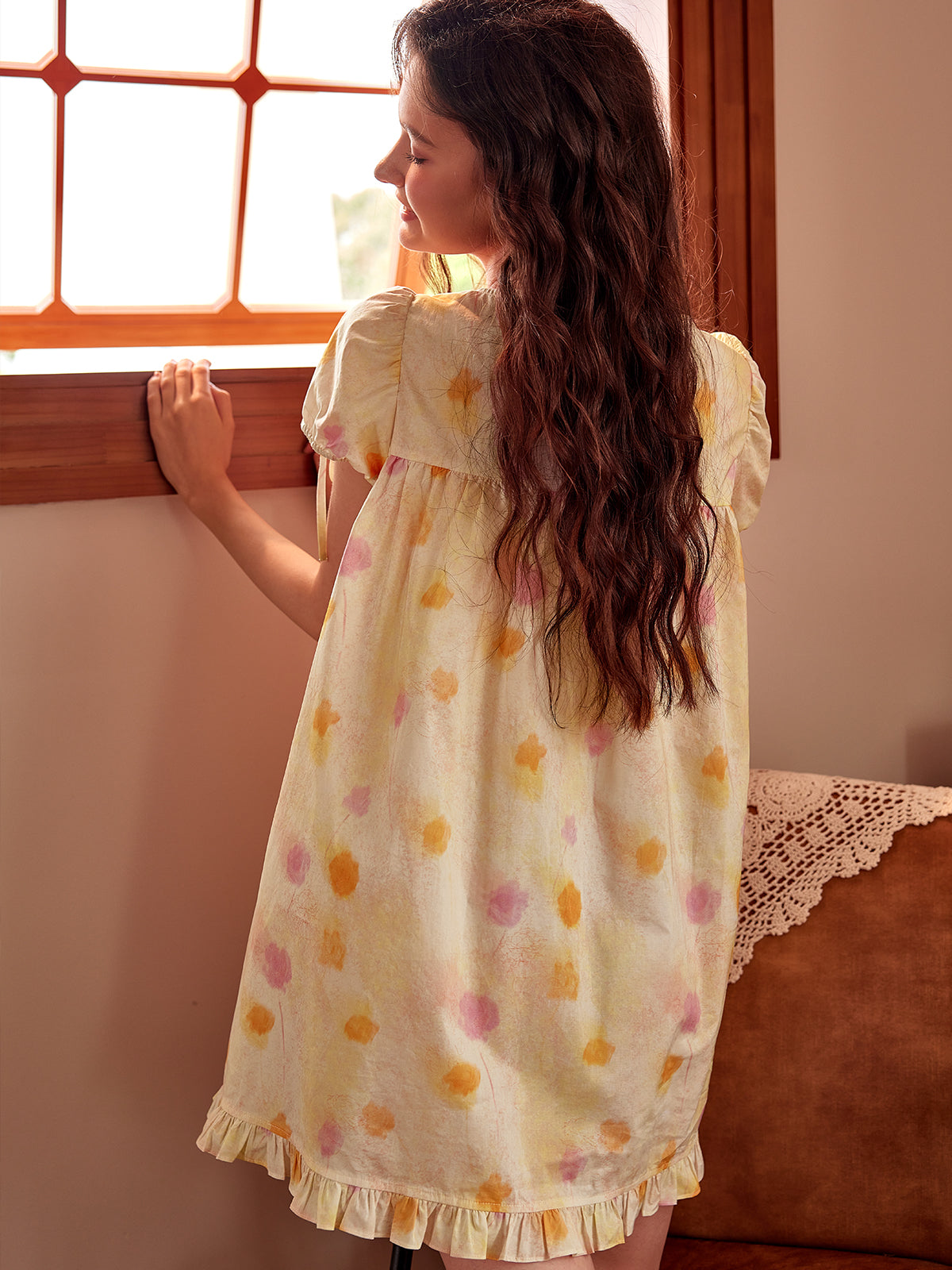 Cotton Short Sleeve Nightgown For Women