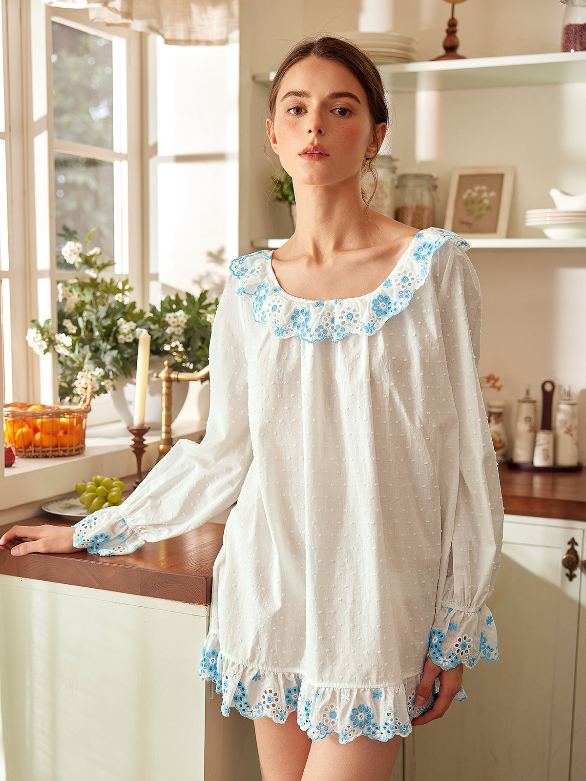 Embroidered Cotton Nightdress