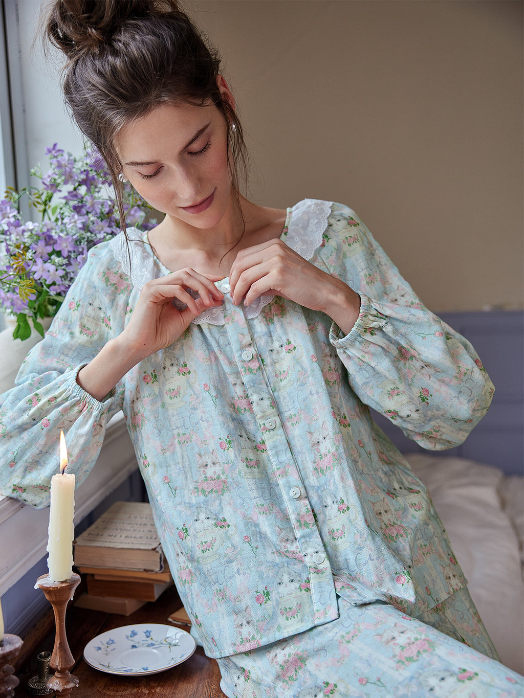 Vintage Floral Cotton Lounge Set