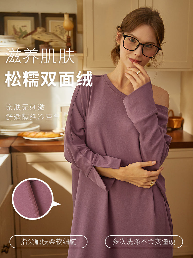 Long Sleeve Maxi Nightgown For Women