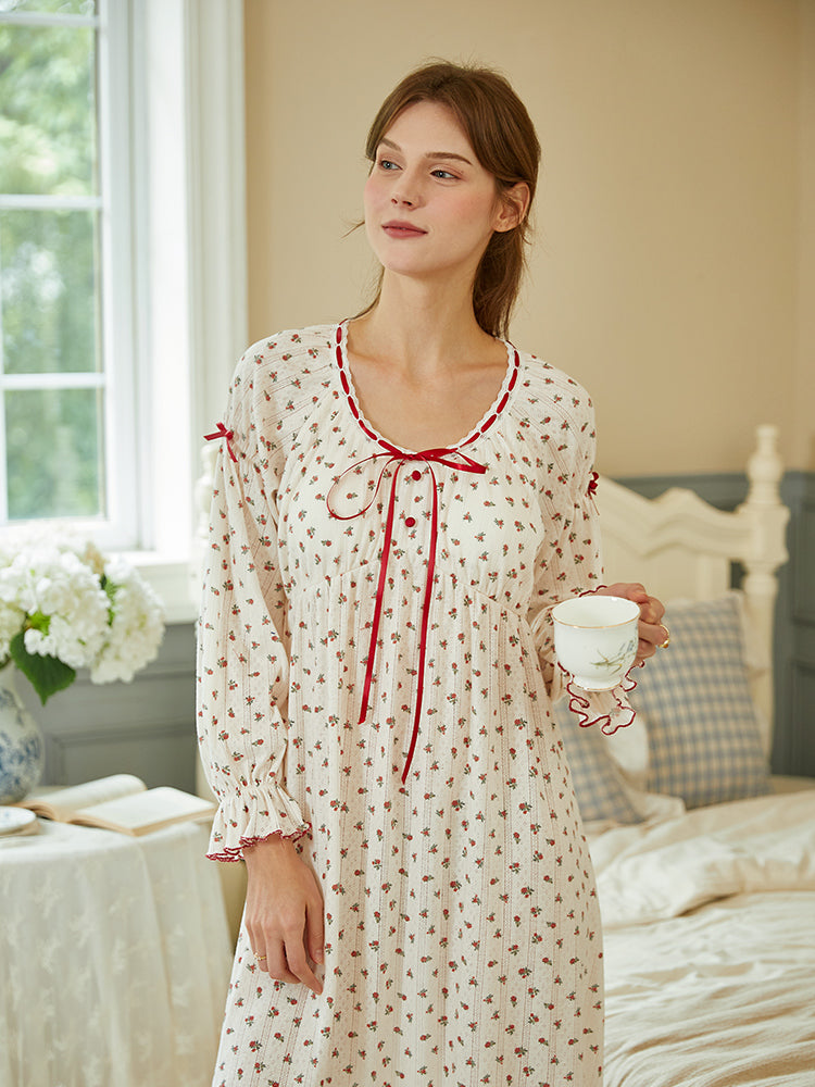 Long Sleeve Maxi Nightgown For Women