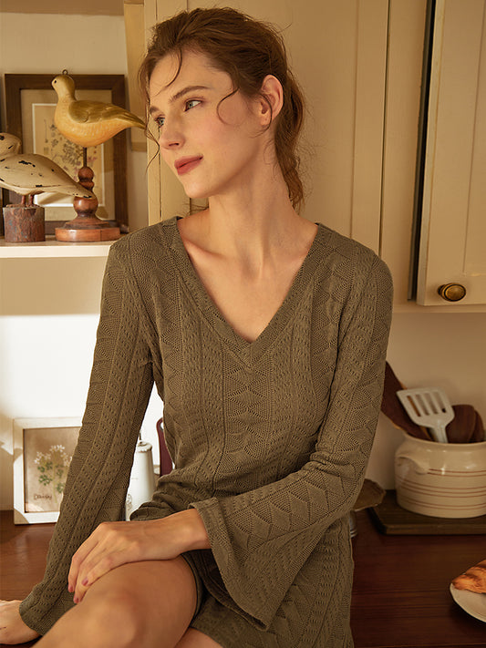V-Neck Nightgown For Women