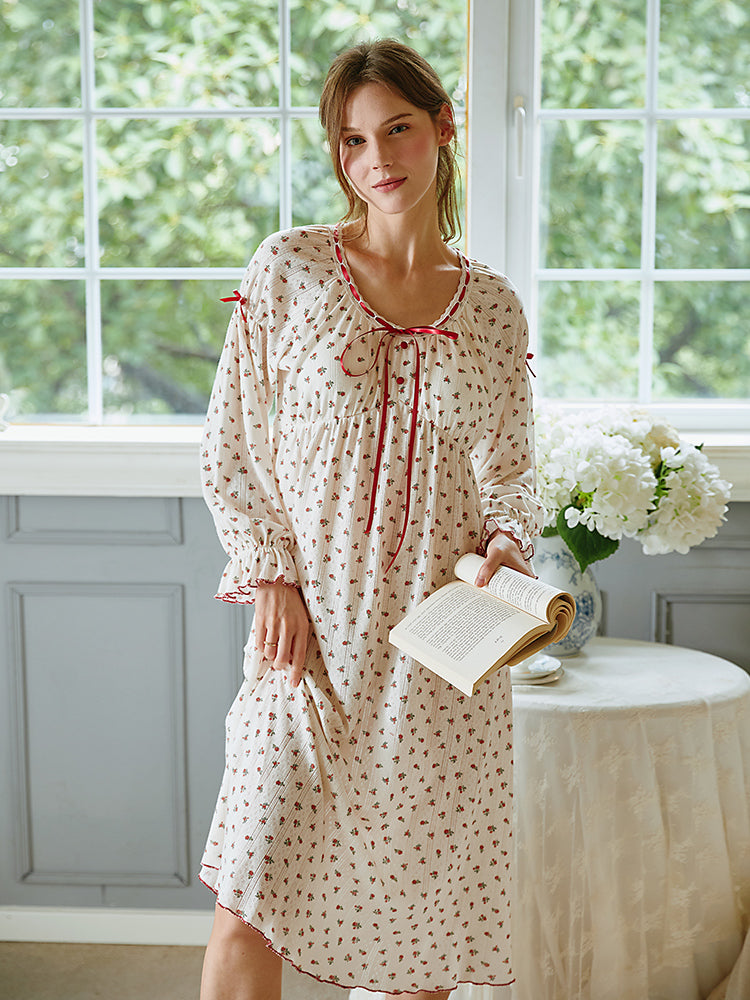 Long Sleeve Maxi Nightgown For Women