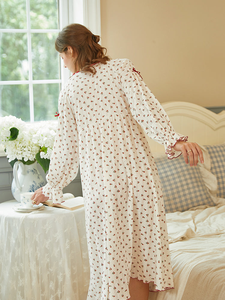 Long Sleeve Maxi Nightgown For Women