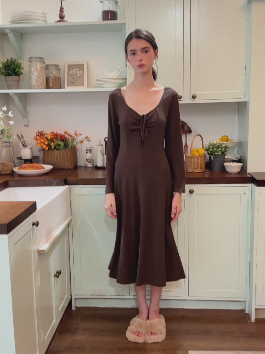 Longsleeve Soft Tie-Neck Nightdress