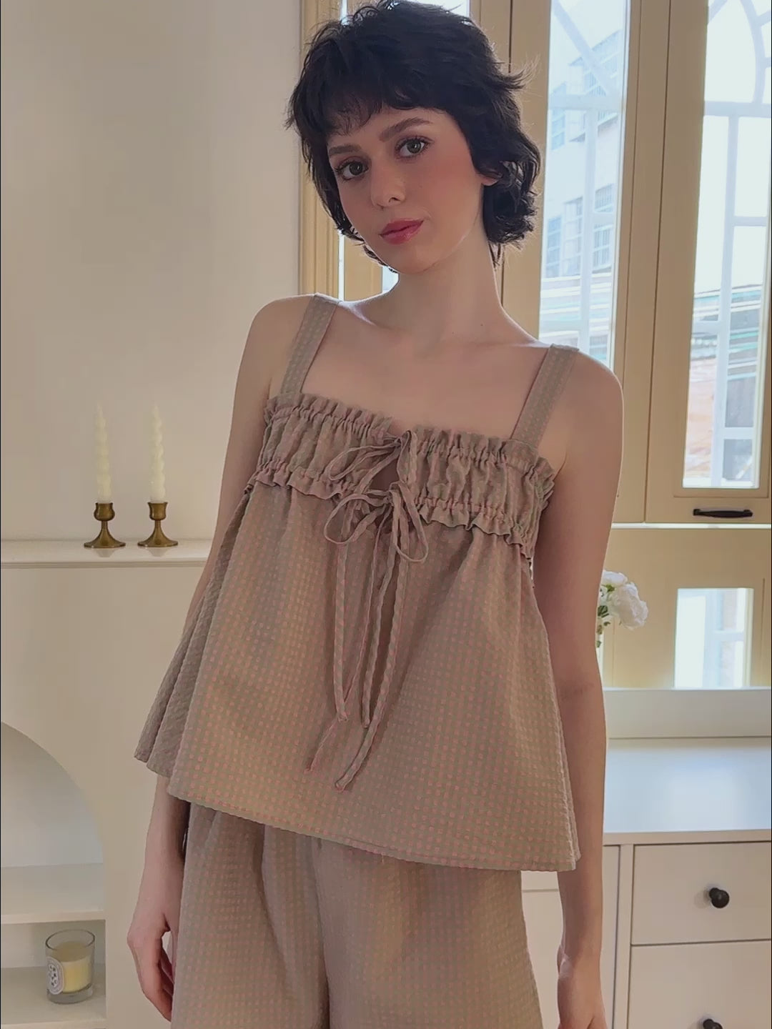 Sleeveless Top Short Pajama Set For Women