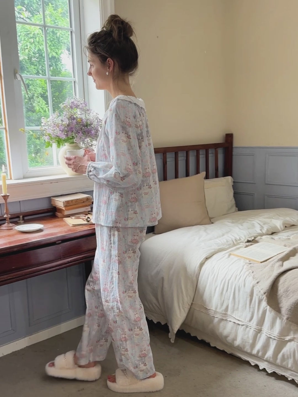 Vintage Floral Cotton Lounge Set