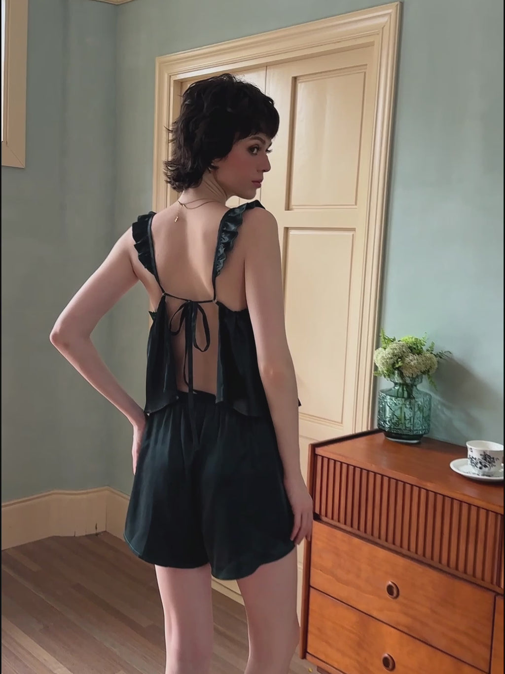 Sleeveless Top Short Pajama Set For Women