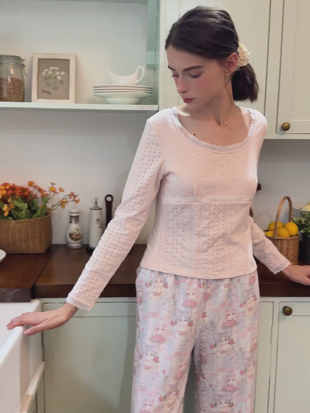 Soft Pink Eyelet Pajama Set