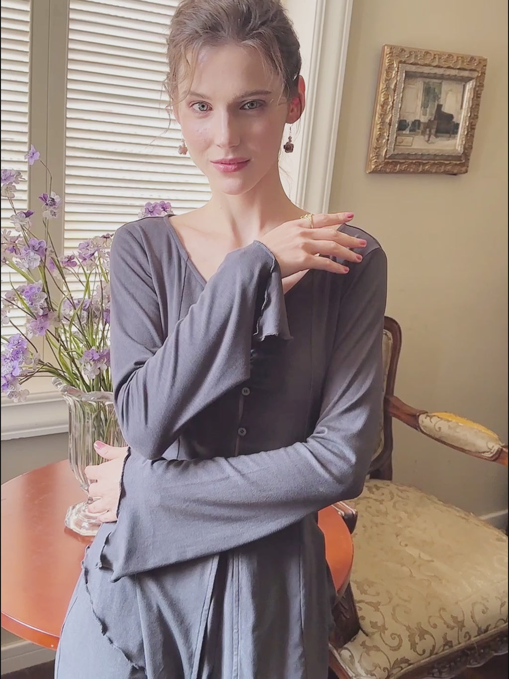 Long Sleeve Top Trousers Pajama Set For Women