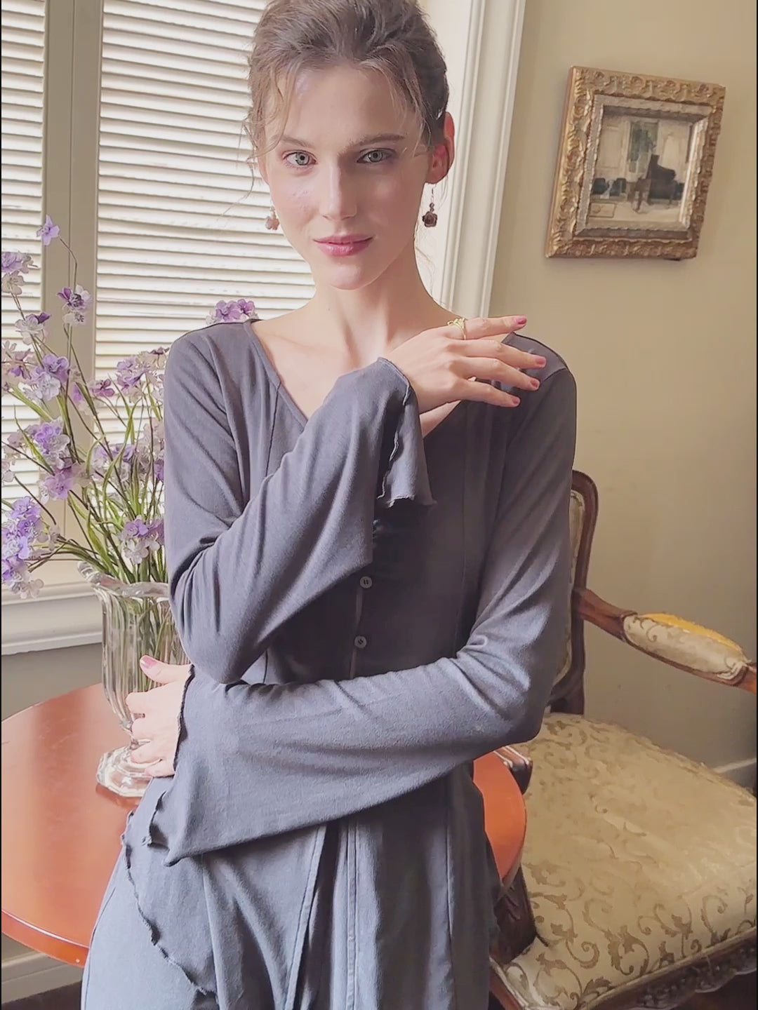 Long Sleeve Top Trousers Pajama Set For Women