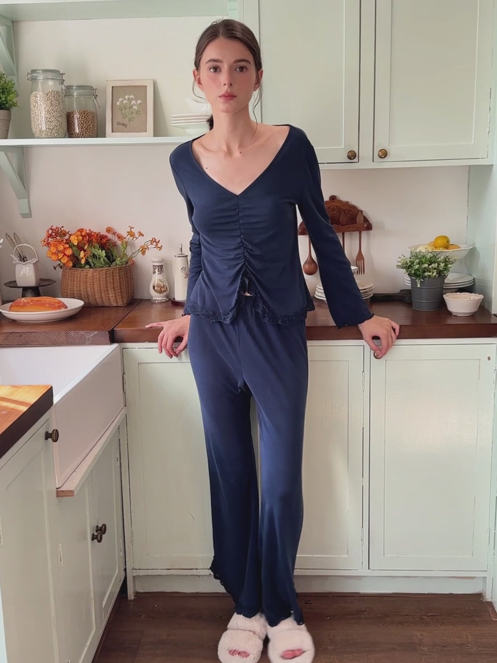 Elegance in Comfort V-Neck Lounge Set