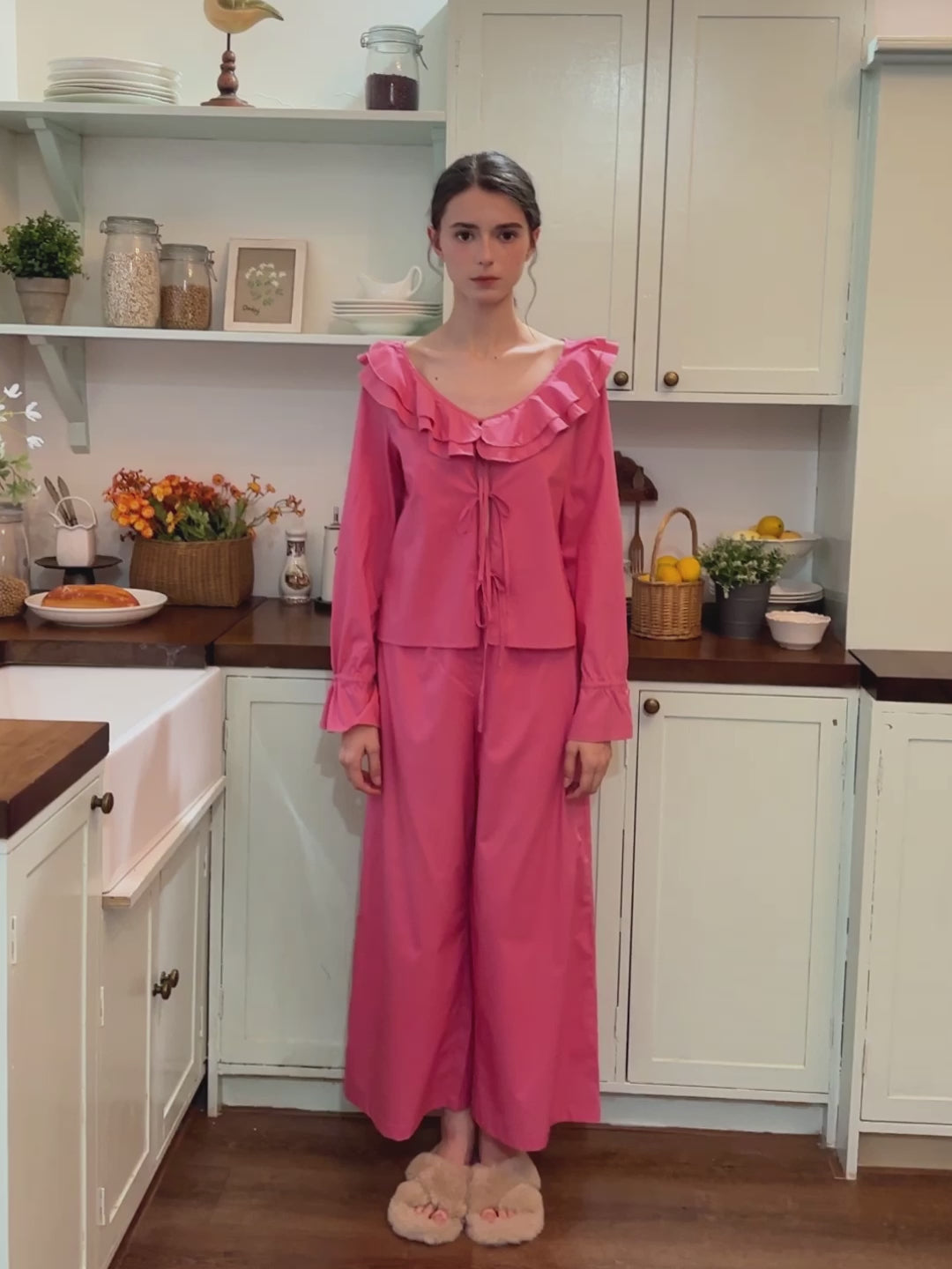 Romantic Rose Ruffle Pajama Set