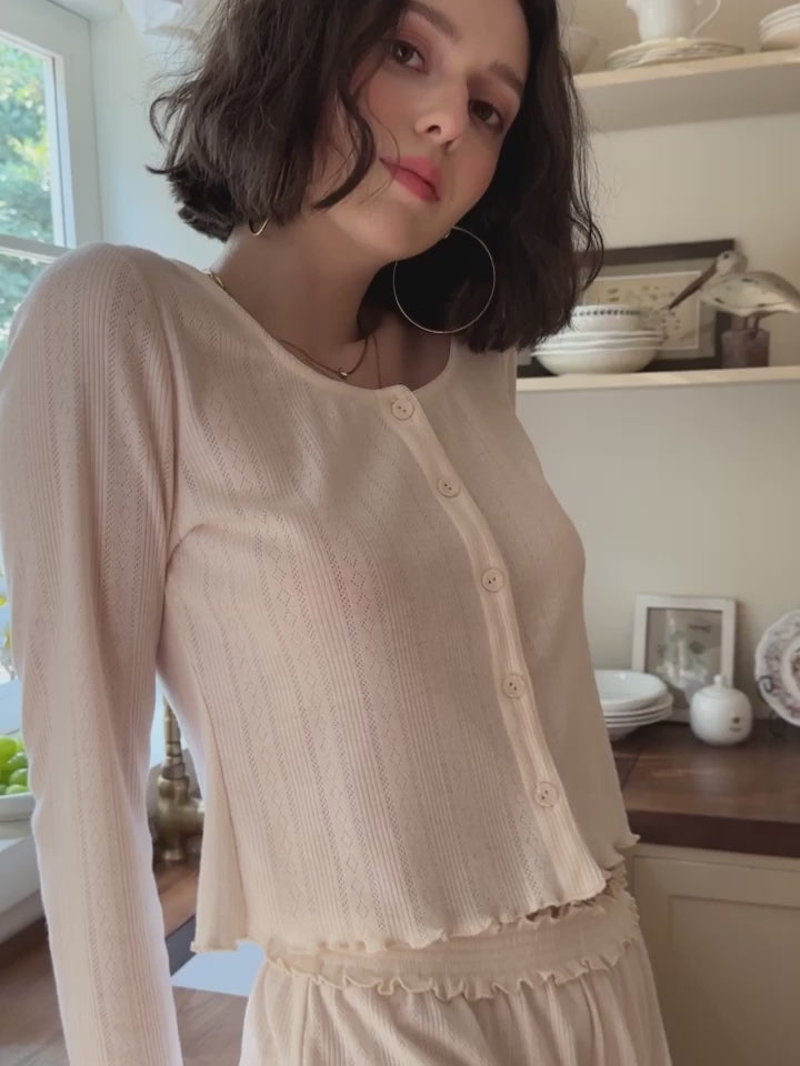 Pajama for Women Cotton Two Piece Soft Long Sleeve Sleepwear Set