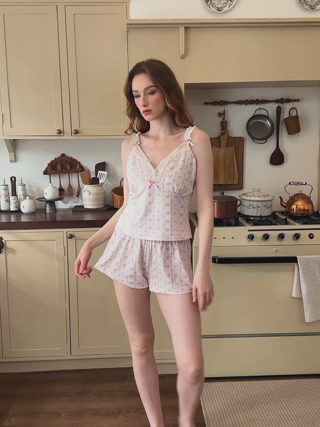 Sweet Floral Lace Sleepwear Set